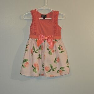 Lilt Peach and Floral Casual Dress with Ribbon LOT P